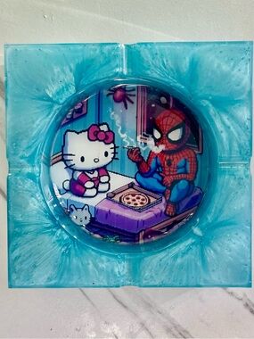 Spider-Man Hello Kitty Ashtray Cartoon Crossover Collectible